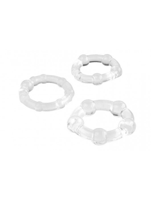 Набор из 3 прозрачных эрекционных колец с разным рельефом - A-toys - в Туле купить с доставкой