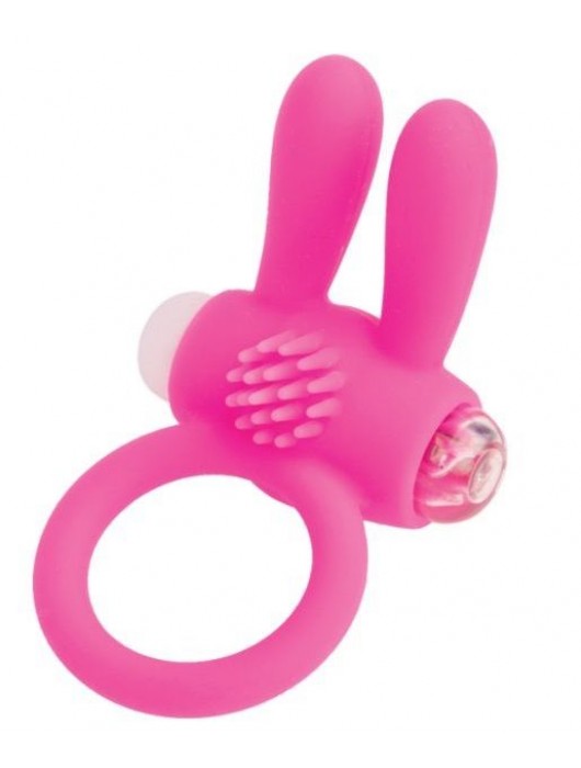 Розовое эрекционное виброкольцо A-toys с ушками - A-toys - в Туле купить с доставкой