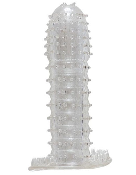 Гелевая прозрачная насадка c шипами - 12 см. - Toyfa Basic - в Туле купить с доставкой