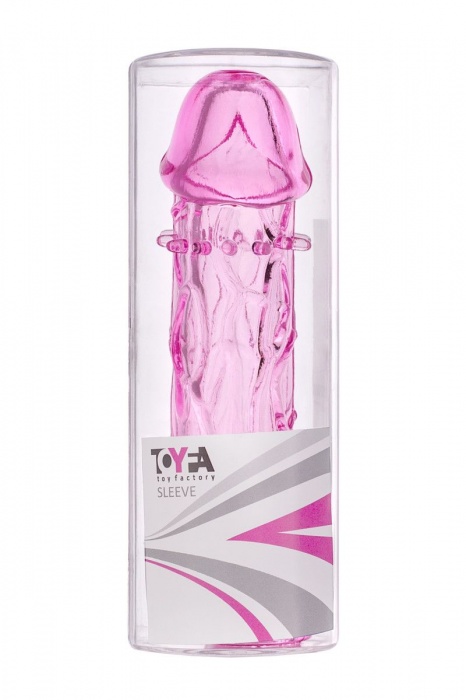 Гладкая розовая насадка с усиками под головкой - 12,5 см. - Toyfa Basic - в Туле купить с доставкой