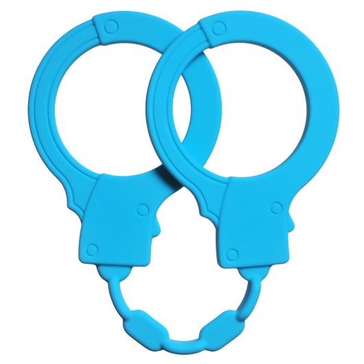 Голубые силиконовые наручники Stretchy Cuffs Turquoise - Lola Games - купить с доставкой в Туле