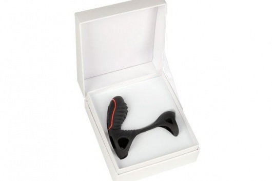 Чёрная насадка на фаллос Gladiator + LRS  с трехкнопочным пультом управления - Adrien Lastic - в Туле купить с доставкой