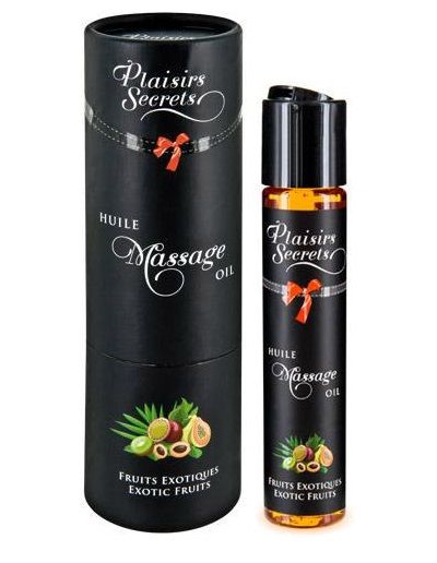 Массажное масло с ароматом экзотических фруктов Huile de Massage Gourmande Fruits Exotiques - 59 мл. - Plaisir Secret - купить с доставкой в Туле