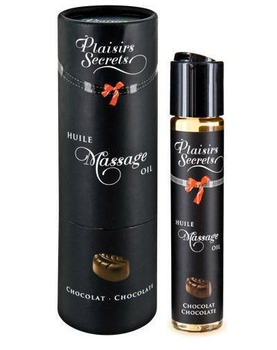 Массажное масло с ароматом шоколада Huile de Massage Gourmande Chocolat - 59 мл. - Plaisir Secret - купить с доставкой в Туле