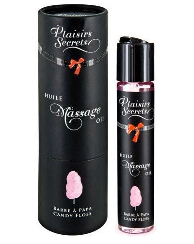 Массажное масло с ароматом сладкой ваты Huile de Massage Gourmande Barbe à Papa - 59 мл. - Plaisir Secret - купить с доставкой в Туле