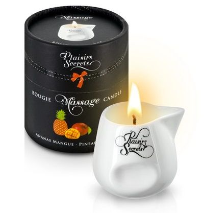 Массажная свеча с ароматом манго и ананаса Bougie de Massage Ananas Mangue - 80 мл. - Plaisir Secret - купить с доставкой в Туле