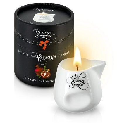 Массажная свеча с ароматом граната Bougie de Massage Gourmande Grenadine - 80 мл. - Plaisir Secret - купить с доставкой в Туле