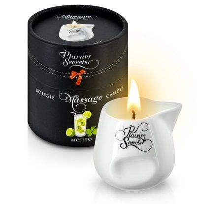 Массажная свеча с ароматом мохито Bougie de Massage Mojito - 80 мл. - Plaisir Secret - купить с доставкой в Туле