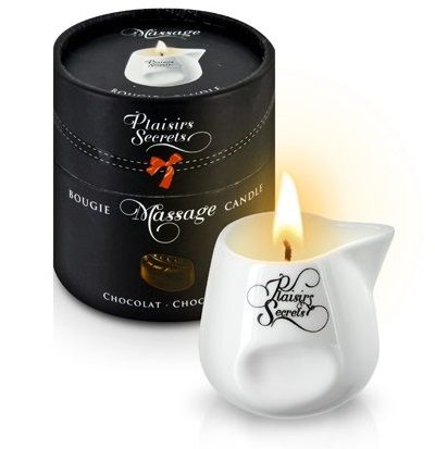 Массажная свеча с ароматом шоколада Bougie de Massage Gourmande Chocolat - 80 мл. - Plaisir Secret - купить с доставкой в Туле