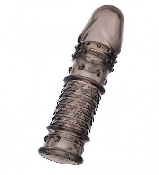 Дымчатая закрытая насадка ToyFa XLover с чешуйками и пупырышками - 13,5 см. - ToyFa - в Туле купить с доставкой