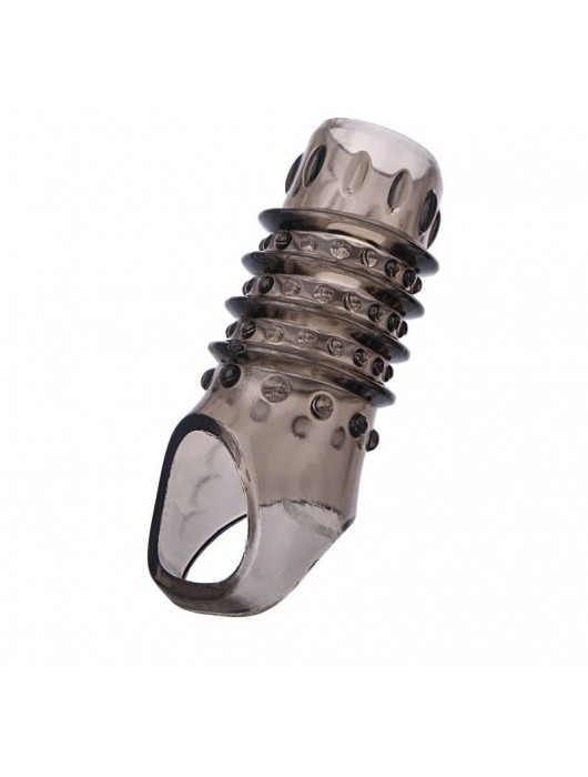 Открытая дымчатая насадка с точками и рёбрами ToyFa XLover - 11,5 см. - ToyFa - в Туле купить с доставкой