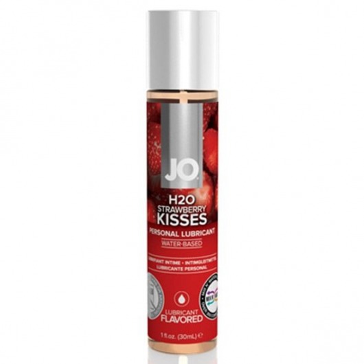 Смазка с ароматом клубники JO Flavored Strawberry Kiss - 30 мл. - System JO - купить с доставкой в Туле