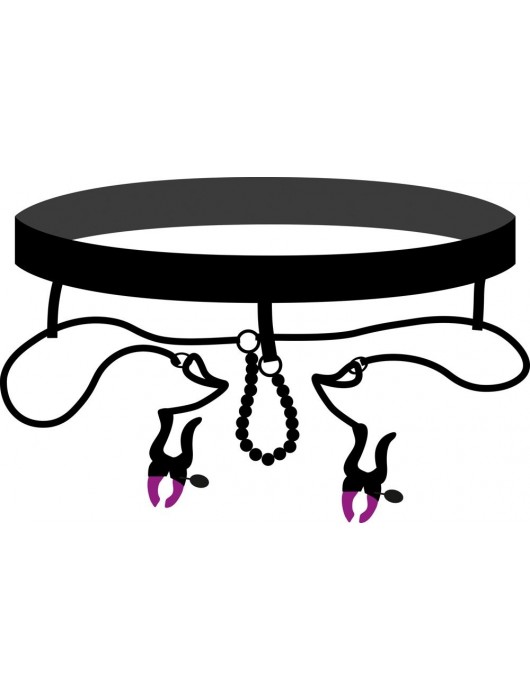 Трусики с зажимами для половых губ и бусинками для массажа промежности - Orion - купить с доставкой в Туле