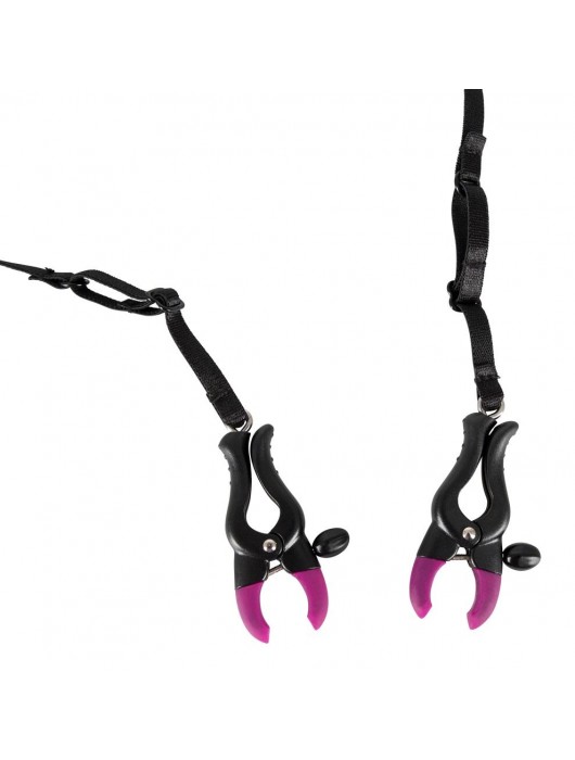 Трусики с зажимами для половых губ и бусинками для массажа промежности - Orion - купить с доставкой в Туле