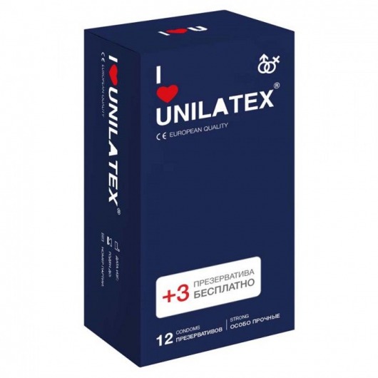 Ультрапрочные презервативы Unilatex Extra Strong - 12 шт. + 3 шт. в подарок - Unilatex - купить с доставкой в Туле