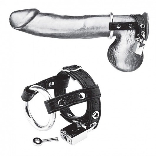 Утяжка на пенис на замочке Duo Cock And Ball Lock - BlueLine - купить с доставкой в Туле