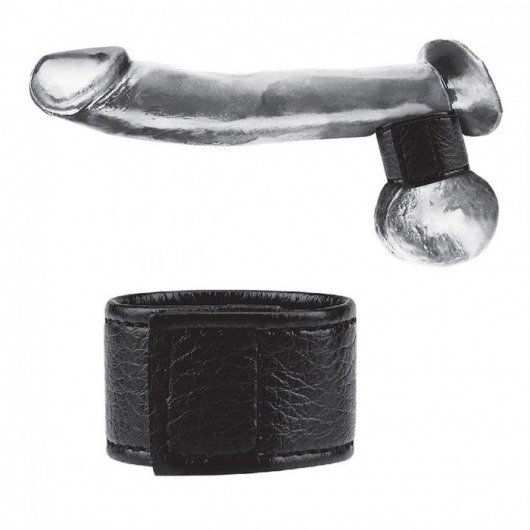 Чёрная утяжка на мошонку 1  Velcro Ball Stretcher - BlueLine - купить с доставкой в Туле