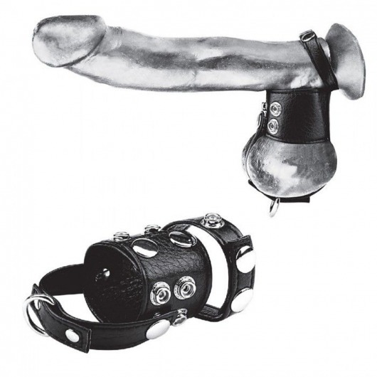 Утяжка на пенис и мошонку Cock Ring With 1.5  Ball Stretcher And Optional Weight Ring - BlueLine - купить с доставкой в Туле