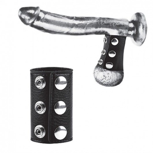 Чёрная утяжка на кнопках 100% PVC STRAP WITH METAL SNAP - BlueLine - купить с доставкой в Туле