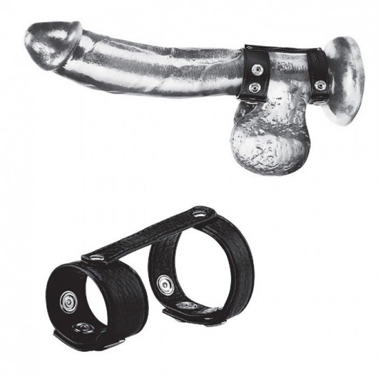 Утяжка на пенис с клёпками Duo Snap Cock And Ball Ring - BlueLine - купить с доставкой в Туле