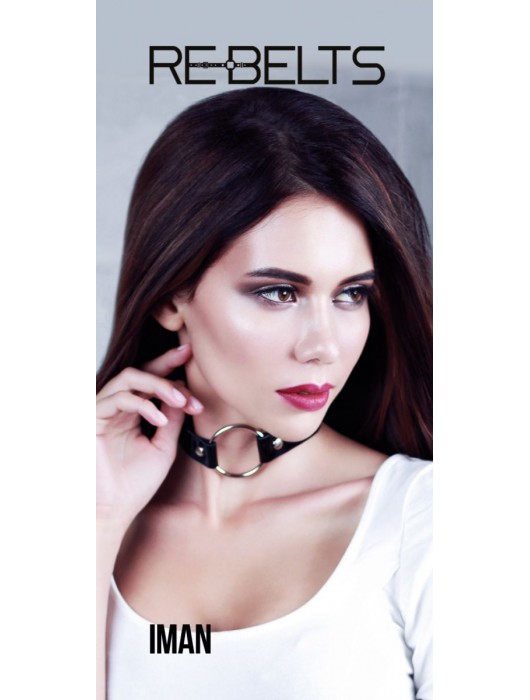 Чёрный чокер-кляп Iman Black - Rebelts - купить с доставкой в Туле