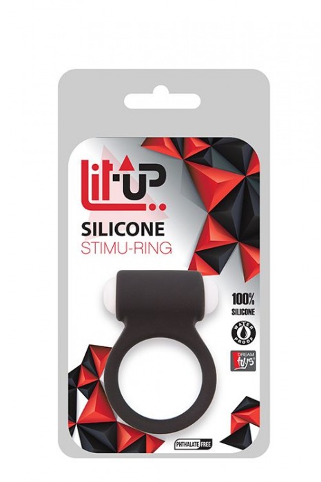 Чёрное эрекционное виброкольцо LIT-UP SILICONE STIMU RING 3 BLACK - Dream Toys - в Туле купить с доставкой