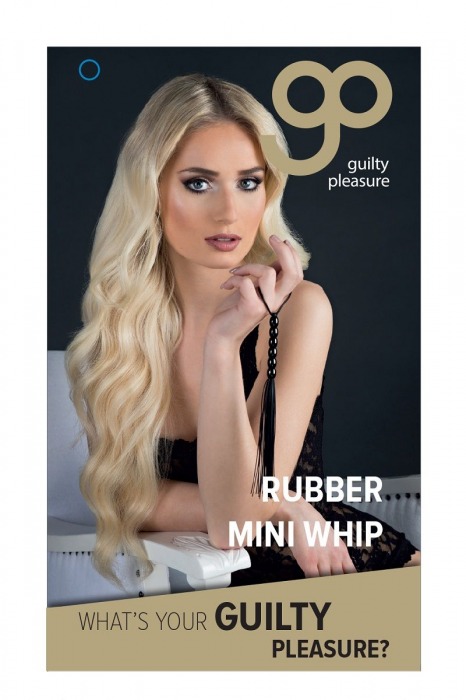 Чёрная мини-плеть из резины Rubber Mini Whip - 22 см. - Blush Novelties - купить с доставкой в Туле