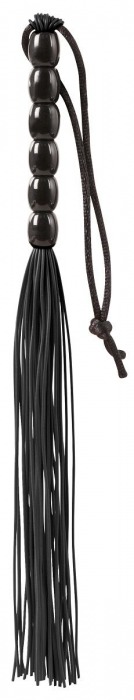 Чёрная мини-плеть из резины Rubber Mini Whip - 22 см. - Blush Novelties - купить с доставкой в Туле