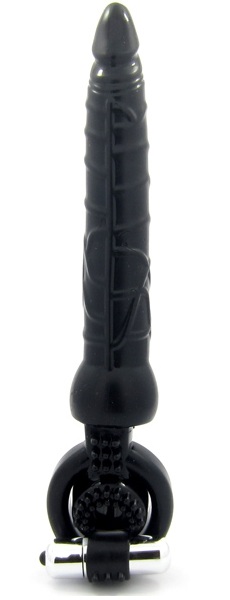 Черная вибронасадка с анальным стимулятором - ToyFa - в Туле купить с доставкой