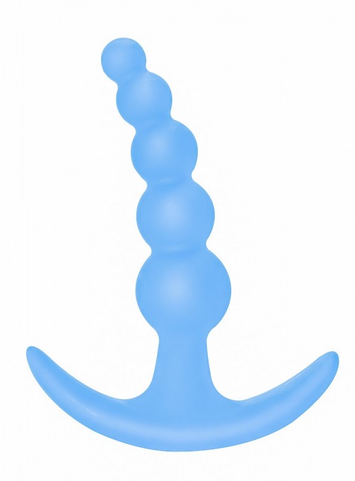 Голубая анальная пробка Bubbles Anal Plug - 11,5 см. - Lola Games