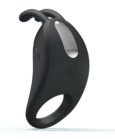 Чёрное эрекционное кольцо с вибрацией Rabbit Vibrator - Baile - в Туле купить с доставкой