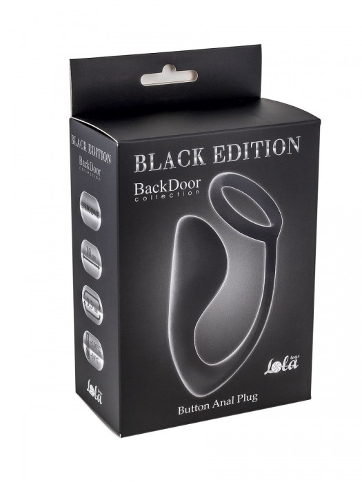 Чёрное эрекционное кольцо с анальной пробкой Button Anal Plug - Lola Games - в Туле купить с доставкой