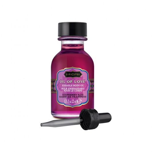Масло для ласк с ароматом малины Oil of Love Raspberry Kiss - 22 мл. - Kama Sutra - купить с доставкой в Туле
