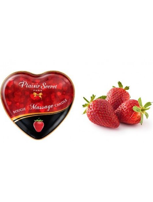 Массажная свеча с ароматом клубники Bougie Massage Candle - 35 мл. - Plaisir Secret - купить с доставкой в Туле