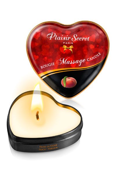 Массажная свеча с ароматом персика Bougie Massage Candle - 35 мл. - Plaisir Secret - купить с доставкой в Туле