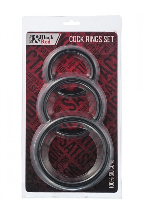 Набор из 3 чёрных эрекционных колец - ToyFa - в Туле купить с доставкой