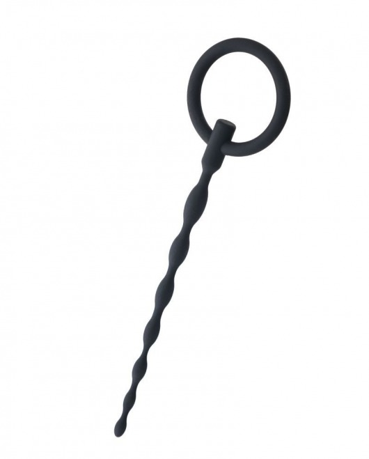 Чёрный уретральный плаг с кольцом - ToyFa - купить с доставкой в Туле