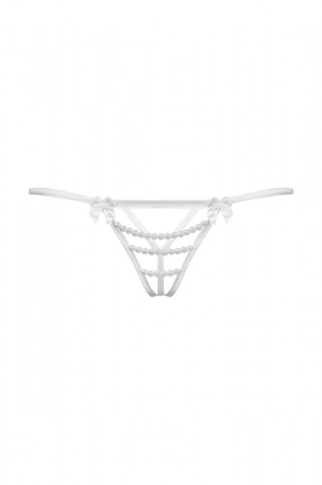 Открытые белые трусики с бантиками и украшениями - SoftLine купить с доставкой