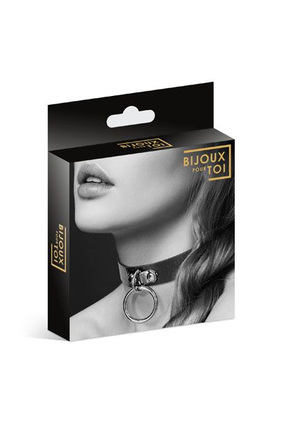 Узенький ошейник из полиуретана с кольцом - Bijoux Pour Toi - купить с доставкой в Туле