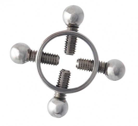 Серебристые зажимы для сосков на винтах - ToyFa - купить с доставкой в Туле