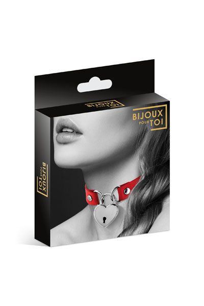 Красный чокер с замком в форме сердца - Bijoux Pour Toi - купить с доставкой в Туле