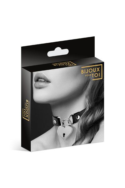 Черный чокер с замком в форме сердца - Bijoux Pour Toi - купить с доставкой в Туле