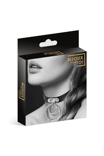Черный чокер с двумя кольцами - Bijoux Pour Toi - купить с доставкой в Туле