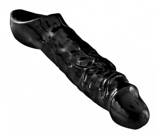 Чёрная увеличивающая насадка на член Mamba Cock Sheath Packaged - 16,5 см. - XR Brands - в Туле купить с доставкой