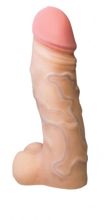 Реалистичная насадка с мошонкой REAL Standard - 15,5 см. - LOVETOY (А-Полимер) - купить с доставкой в Туле