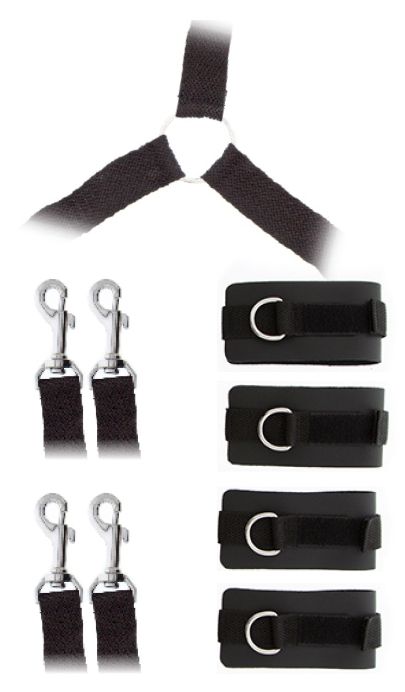 Комплект наручников и поножей LUXURIOUS BED RESTRAINT CUFF SET - Blush Novelties - купить с доставкой в Туле