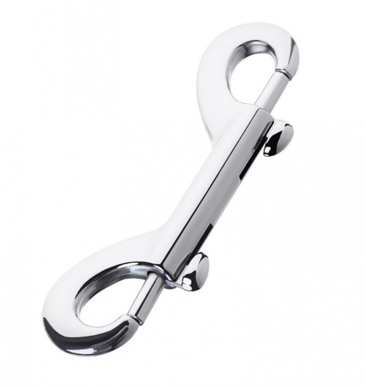 Серебристый двухсторонний карабин TOYFA Metal - ToyFa - купить с доставкой в Туле